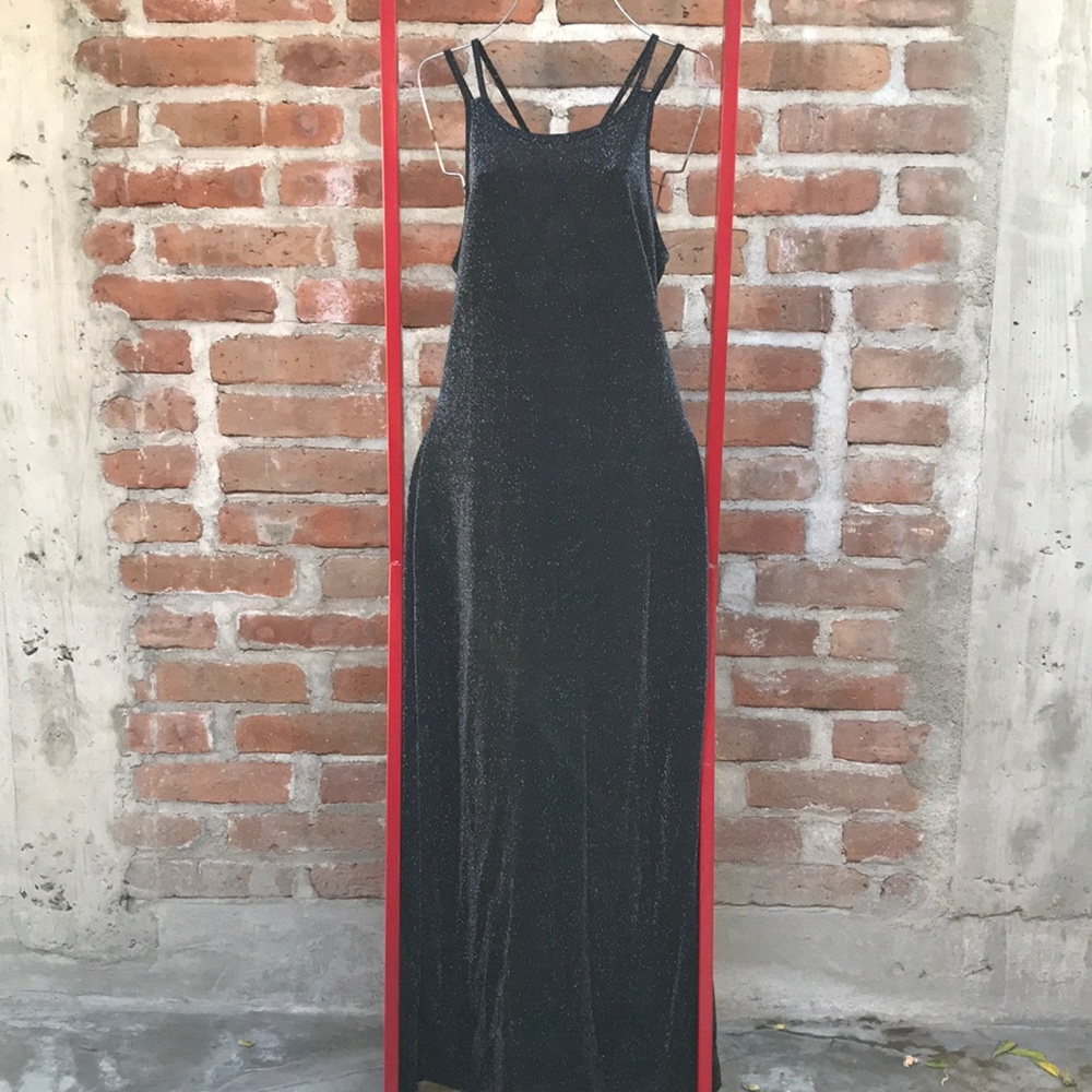 Long black sparkling dress